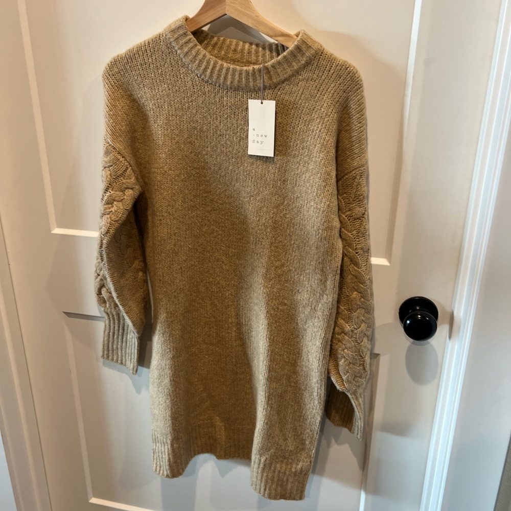 a new day Tan Crew Neck Oversized Sweater